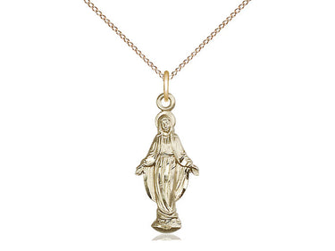 Medium 14kt Gold Filled Miraculous Medal Necklace 7/8 x 3/8 with 18 inch chain by Bliss