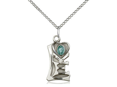 Sterling silver Miraculous Medal necklace with 3/4 inch pendant on 18 inch chain handcrafted by Bliss
