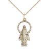 14kt Gold Filled Miraculous Medal Necklace 7/8 x 1/2 inches with 18 inch Chain by Bliss Manufacturing