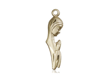 14kt Solid Gold Madonna Medal Pendant 1 x 1/4 inch Handcrafted by Bliss Manufacturing USA