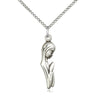 Sterling Silver Madonna Pendant Necklace 1 x 1/4 inch with 18 inch Chain Handcrafted by Bliss USA