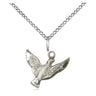 Small sterling silver Holy Spirit pendant necklace with 18-inch chain, 1/2 x 5/8 inches, handcrafted by Bliss