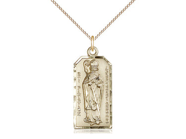 14kt Gold Filled St Patrick Patron Saint Medal Necklace 1x1/2 inch pendant with 18 inch chain by Bliss