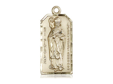 14kt Solid Gold St. Patrick Patron Saint Medal Pendant 1x3/8 inch by Bliss Manufacturing