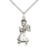 Sterling Silver Angel Pendant Necklace 1x1/2 inch with 18 inch Chain by Bliss Manufacturing