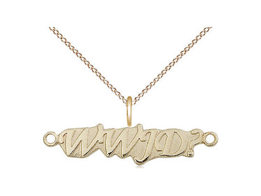 14kt Gold Filled WWJD Pendant Necklace 1/4 x 1 1/8 inch with 18 inch chain by Bliss