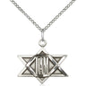 Sterling silver medium I Am star pendant necklace 3/4 x 3/4 inch with 18 inch chain by Bliss Manufacturing