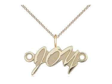 Gold filled JOY pendant necklace with 18 inch curb chain, Jesus first Others second Yourself last, by Bliss USA