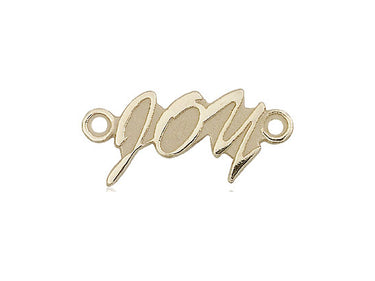 Small 14kt Solid Gold JOY Medal Pendant 3/8 x 1 inch by Bliss