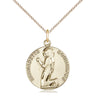 14kt Gold Filled St. Bernadette Patron Saint Medal Necklace 3/4x5/8 inch on 18 inch Curb Chain by Bliss
