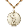 14kt Gold Filled St. Bernadette Patron Saint Medal Necklace 1x7/8 inch on 24 inch Curb Chain by Bliss
