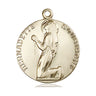 14kt Solid Gold St. Bernadette Patron Saint Medal Pendant 1x7/8 inch Handcrafted by Bliss USA