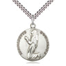 Sterling Silver St. Bernadette Patron Saint Medal Necklace 1 x 7/8 inch with 24 inch chain by Bliss