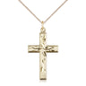14kt Gold Filled Medium Catholic Cross Necklace 1 1/8 x 5/8 inches on 18 inch lite curb chain by Bliss
