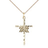 14kt gold filled doves cross pendant necklace 1 x 5/8 inches with 18 inch chain by Bliss Manufacturing