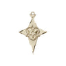 14kt Solid Gold medium Catholic cross pendant 3/4 inch by 1/2 inch handcrafted by Bliss Manufacturing USA