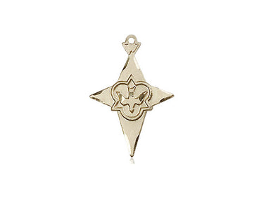 14kt Solid Gold medium Catholic cross pendant 3/4 inch by 1/2 inch handcrafted by Bliss Manufacturing USA