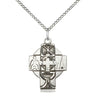 Sterling Silver RCIA pendant necklace 7/8 x 5/8 inch medium on 18 inch chain handcrafted by Bliss USA