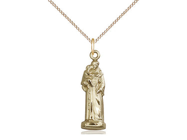 14kt gold filled St. Anthony Catholic patron saint medal necklace with 18 inch curb chain by Bliss