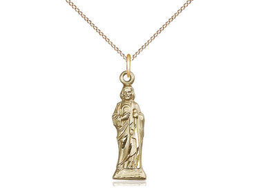Gold Filled St. Jude patron saint medal necklace with 7/8 inch pendant on 18 inch curb chain by Bliss