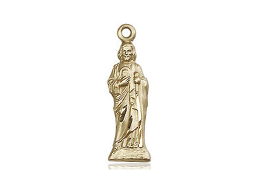 14kt solid gold St. Jude patron saint medal pendant 7/8 inch handcrafted by Bliss Manufacturing