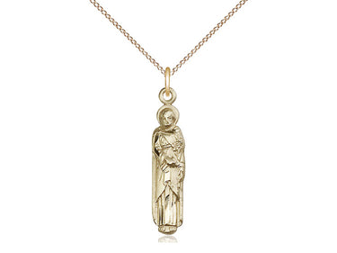 Gold Filled St. Joseph patron saint medal necklace with 1 inch pendant on 18 inch curb chain by Bliss