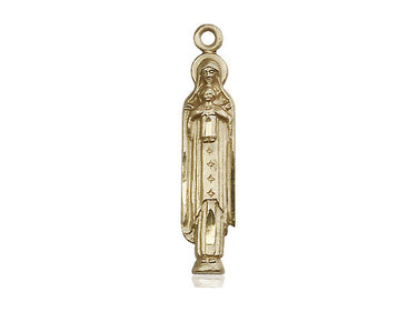 14kt Solid Gold Madonna and Child Medal Pendant 1 x 1/8 inch Handcrafted by Bliss Manufacturing USA