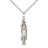 Sterling Silver Madonna and Child Pendant Necklace 1 inch by 1/8 inch with 18 inch chain handmade by Bliss