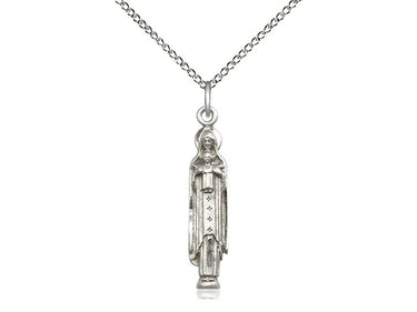 Sterling Silver Madonna and Child Pendant Necklace 1 inch by 1/8 inch with 18 inch chain handmade by Bliss