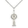 Sterling Silver Monstrance Necklace Medium 1 inch x 3/8 inch pendant with 18 inch chain handcrafted by Bliss Manufacturing USA