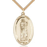 14kt Gold Filled Large St. Jude Patron Saint Medal Necklace 1 5/8 x 1 inch with 24 inch Chain by Bliss