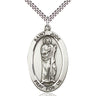 Sterling Silver Large St. Jude Patron Saint Medal Necklace 1 5/8 x 1 inch with 24 inch chain by Bliss