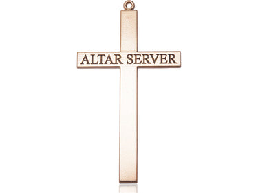 14kt solid gold extra large Catholic altar server cross pendant 2 5/8 inch handmade USA Bliss Manufacturing