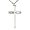 Sterling silver extra large altar server cross necklace 2 5/8 x 1 3/8 pendant on 24 inch chain by Bliss