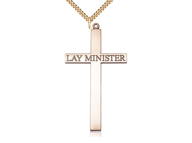 14kt gold filled extra large lay minister cross necklace 2 5/8 x 1 3/8 pendant on 24 inch chain by Bliss