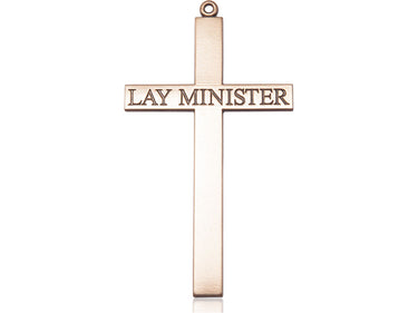 14kt Solid Gold Extra Large Lay Minister Cross Pendant, 2 5/8 x 1 3/8 inches, handcrafted in USA by Bliss Manufacturing