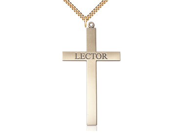 Extra Large 14kt Gold Filled Catholic Lector Cross Necklace 2 5/8 x 1 3/8 inches on 24 inch chain by Bliss