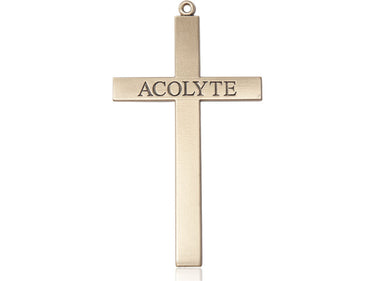 14kt Solid Gold Extra Large Acolyte Cross Pendant 2 5/8 X 1 3/8 inches by Bliss Manufacturing