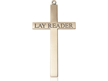 14kt Solid Gold Extra Large Lay Reader Cross Pendant 2 5/8 x 1 3/8 inches handcrafted by Bliss