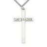 Extra Large Sterling Silver Lay Reader Cross Necklace 2 5/8 x 1 3/8 inches on 24 inch chain by Bliss Manufacturing