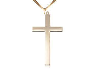 14kt Gold Filled Extra Large Cross Necklace 2 5/8 x 1 3/8 with 24 inch Chain by Bliss USA