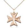 Medium 14kt Gold Filled Maltese Cross Necklace 3/4 x 5/8 inch pendant on 18 inch curb chain by Bliss Manufacturing