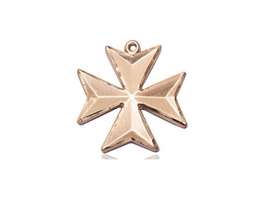 14kt Solid Gold Medium Maltese Cross Pendant 3/4 x 5/8 inch handcrafted by Bliss Manufacturing USA