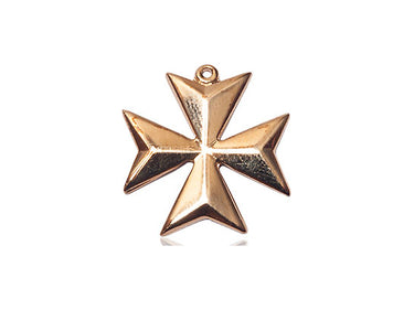 14kt Solid Gold Medium Maltese Cross Pendant 3/4 x 5/8 inch handcrafted by Bliss Manufacturing USA