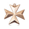 14kt Solid Gold Medium Maltese Cross Pendant 1 inch x 7/8 inch by Bliss Manufacturing USA