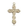 14kt Solid Gold Medium Cross Pendant 1 inch x 1/2 inch handcrafted by Bliss Manufacturing USA