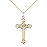 14kt Gold Filled Medium Cross Necklace with 1 inch x 5/8 inch pendant on 18 inch curb chain by Bliss