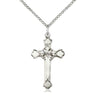 Sterling Silver Medium Cross Necklace 1 x 5/8 inches with 18 inch chain by Bliss Manufacturing