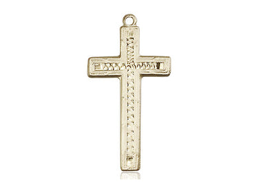 14kt solid gold medium cross pendant 1x1/2 handmade by Bliss Manufacturing USA Catholic jewelry