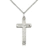 Sterling Silver Medium Cross Necklace 1 x 1/2 inches with 18 inch chain by Bliss Manufacturing